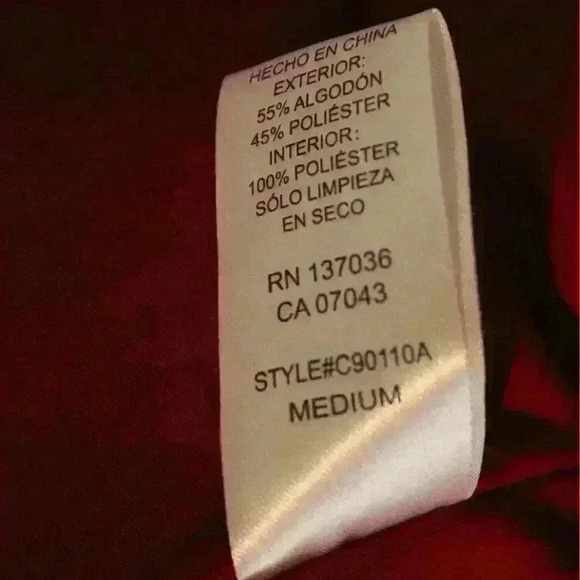 Paper Crane Plush Red Zip Up Jacket Drawstring Waist Size Medium - Picture 9 of 9